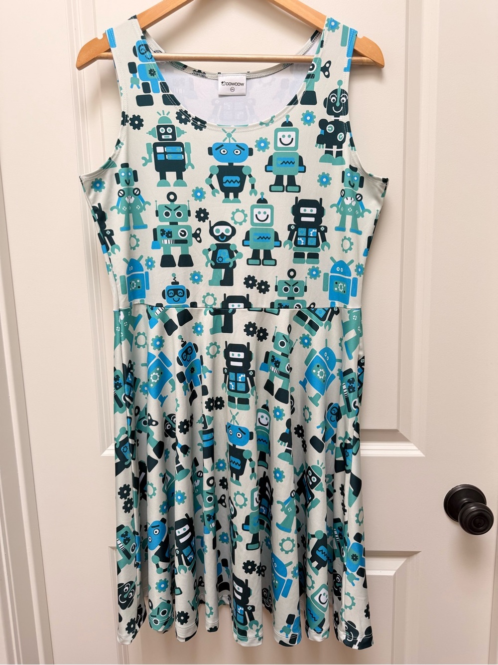 CowCow Robot Print Skater Dress Size 2XL - Picture 4 of 7